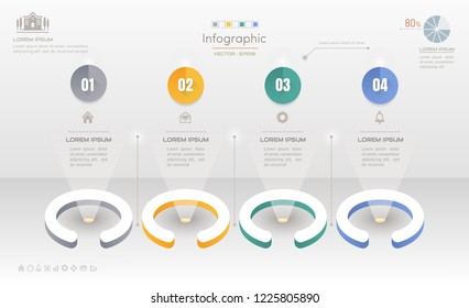 Infographics design template with icons, process diagram, vector eps10 illustration