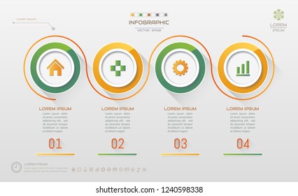 Infographics design template with icons, process diagram, vector eps10 illustration