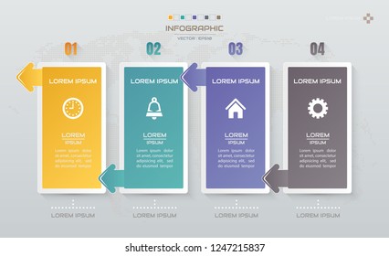 Infographics design template with icons, process diagram, vector eps10 illustration