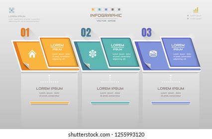 Infographics design template with icons, process diagram, vector eps10 illustration