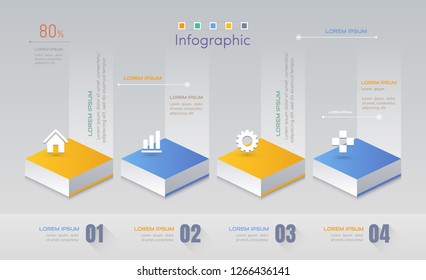 Infographics design template with icons, process diagram, vector eps10 illustration