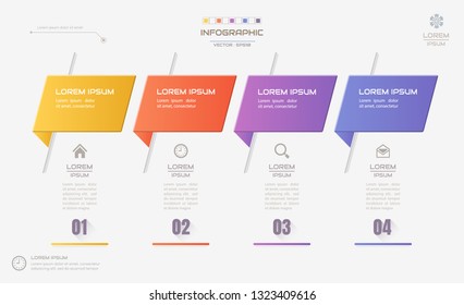 Infographics design template with icons, process diagram, vector eps10 illustration