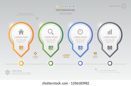 Infographics design template with icons, process diagram, vector eps10 illustration
