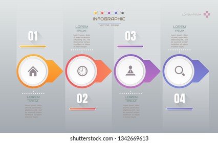 Infographics design template with icons, process diagram, vector eps10 illustration