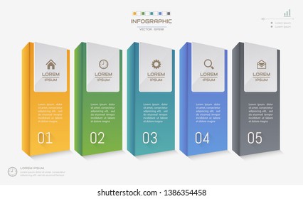 Infographics design template with icons, process diagram, vector eps10 illustration