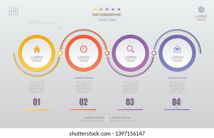 Plantilla de diseño de infografías con iconos, diagrama de procesos, ilustración eps10 de vectores