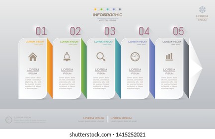 Infographics design template with icons, process diagram, vector eps10 illustration