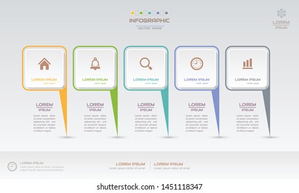 Infographics design template with icons, process diagram, vector eps10 illustration