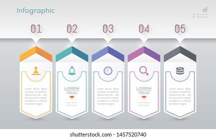Infographics design template with icons, process diagram, vector eps10 illustration