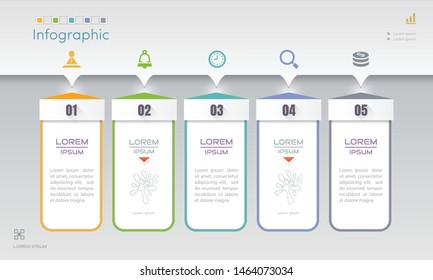 Infographics design template with icons, process diagram, vector eps10 illustration