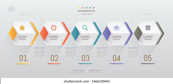 Infographics design template with icons, process diagram, vector eps10 illustration