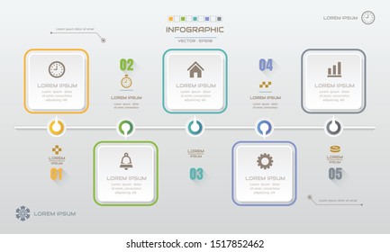 Infographics design template with icons, process diagram, vector eps10 illustration