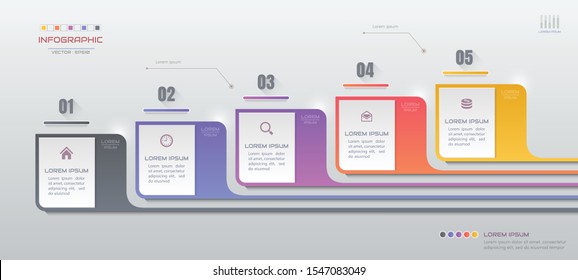 Infographics design template with icons, process diagram, vector eps10 illustration