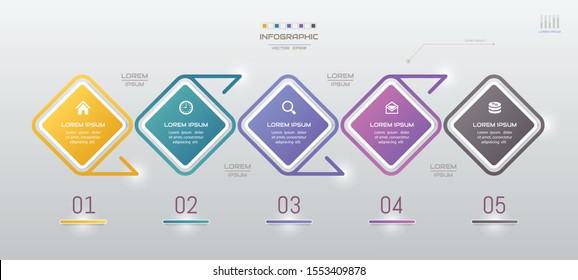 Infographics design template with icons, process diagram, vector eps10 illustration