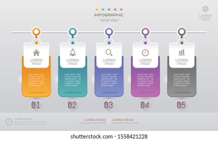 Infographics design template with icons, process diagram, vector eps10 illustration