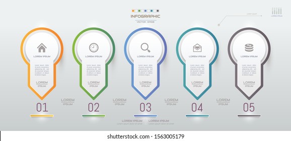 Infographics design template with icons, process diagram, vector eps10 illustration