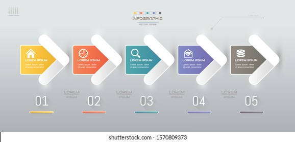 Infographics design template with icons, process diagram, vector eps10 illustration