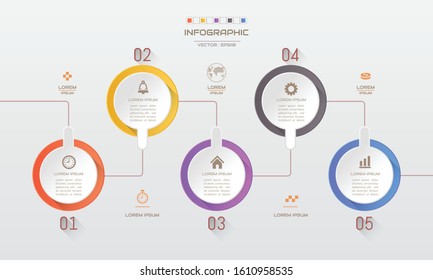 Infographics design template with icons, process diagram, vector eps10 illustration