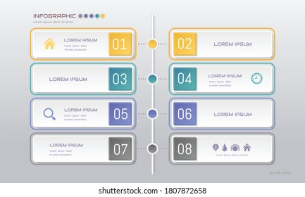 Infographics design template with icons, process diagram, vector eps10 illustration