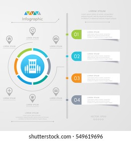 Infographics design template with icons, process diagram, vector eps10 illustration