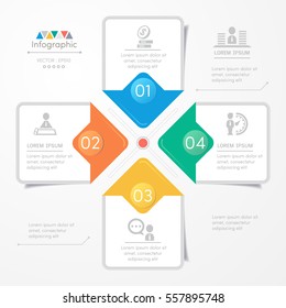 Infographics design template with icons, process diagram, vector eps10 illustration