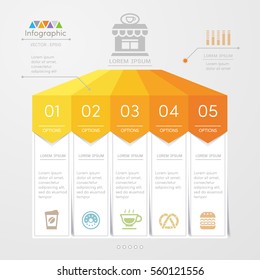 Infographics design template with icons, process diagram, vector eps10 illustration
