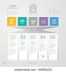 Infographics design template with icons, process diagram, vector eps10 illustration