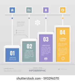 Infographics design template with icons, process diagram, vector eps10 illustration
