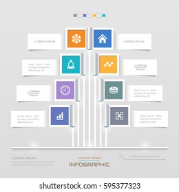 Infographics design template with icons, process diagram, Vector eps10 illustration