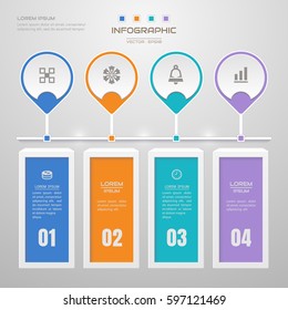 Infographics design template with icons, process diagram, Vector eps10 illustration
