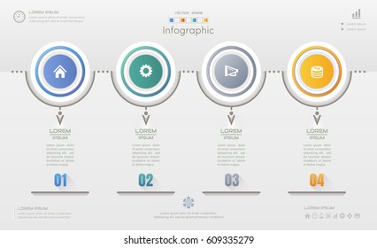 Infographics design template with icons, process diagram, Vector eps10 illustration