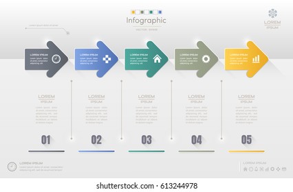 Infographics design template with icons, process diagram, vector eps10 illustration