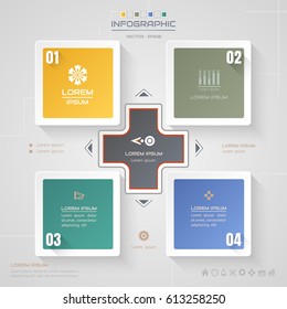 Infographics design template with icons, process diagram, vector eps10 illustration