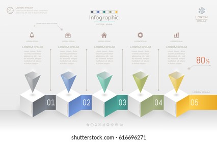 Infographics design template with icons, process diagram, vector eps10 illustration
