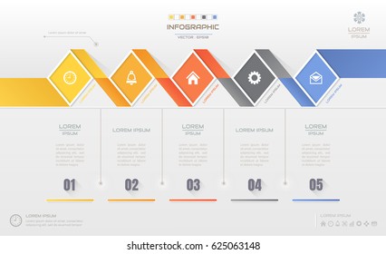 Infographics design template with icons, process diagram, vector eps10 illustration