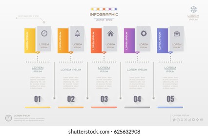Infographics design template with icons, process diagram, Vector eps10 illustration