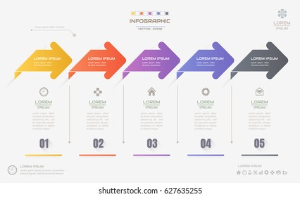 Infographics design template with icons, process diagram, vector eps10 illustration