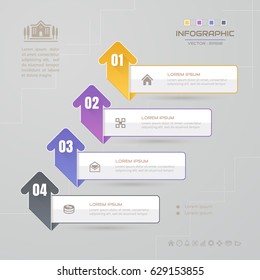 Infographics design template with icons, process diagram, vector eps10 illustration