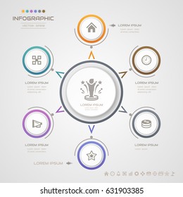 Infographics design template with icons, process diagram, Vector eps10 illustration