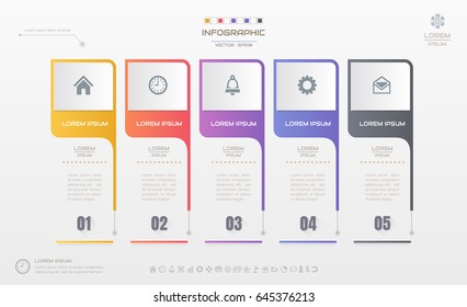 Infographics design template with icons, process diagram, vector eps10 illustration