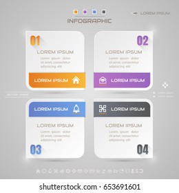 Infographics design template with icons, process diagram, vector eps10 illustration