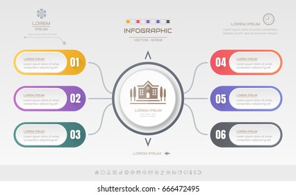 Infographics design template with icons, process diagram, vector eps10 illustration
