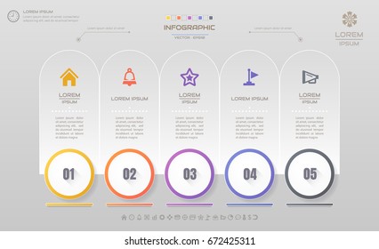 Infographics design template with icons, process diagram, vector eps10 illustration