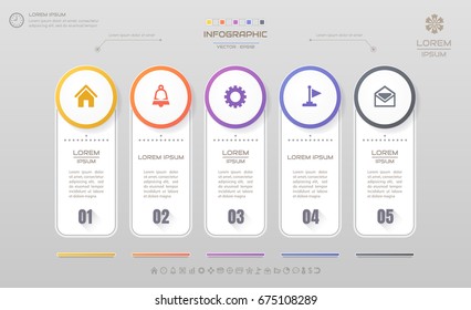 Infographics design template with icons, process diagram, vector eps10 illustration
