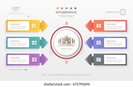 Infographics design template with icons, process diagram, Vector eps10 illustration