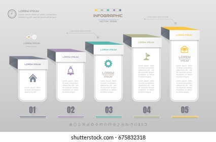 Infographics design template with icons, process diagram, vector eps10 illustration