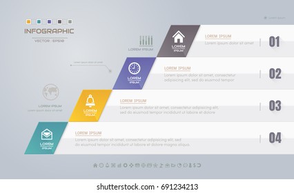 Infographics design template with icons, process diagram, vector eps10 illustration