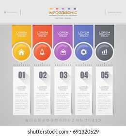 Infographics design template with icons, process diagram, vector eps10 illustration