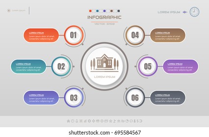 Infographics design template with icons, process diagram, vector eps10 illustration