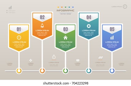 Infographics design template with icons, process diagram, vector eps10 illustration